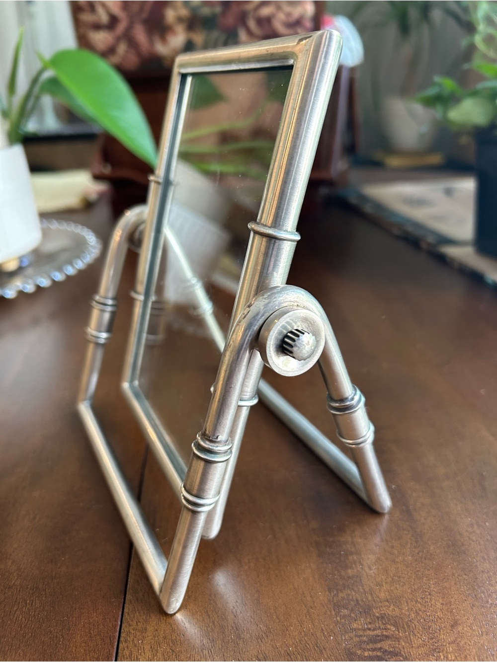 Restoration Hardware Silver Metal industrial style swinging picture frame - Picture 9 of 10